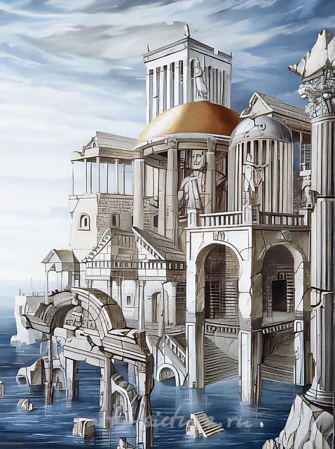 建在沙上的房子，2000年，布面油画，80×60
