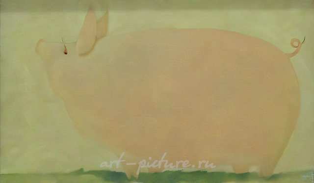 Хороша, да свинья, 2001, масло на холсте, 50x35, $850