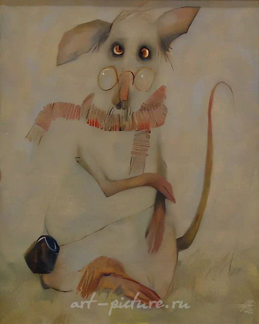 Учёная мышь, 2001, масло на холсте, 40x50, $600