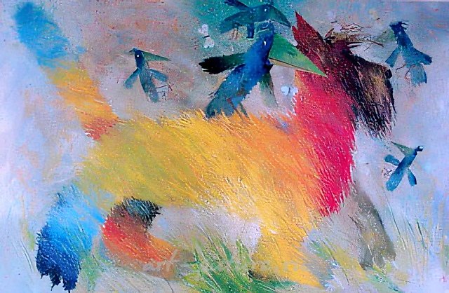 Радужный пёс, 1997, масло на холсте, 100x70, $1650