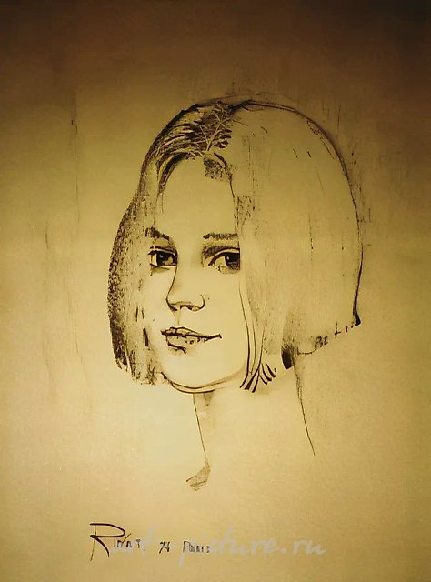Необычная женщина, 1995, бумага, карандаш, 45x35. Частная коллекция, Париж