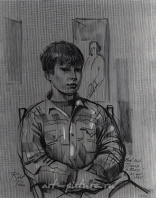 Тимур, 1995, бумага, пастель, карандаш, 30x23