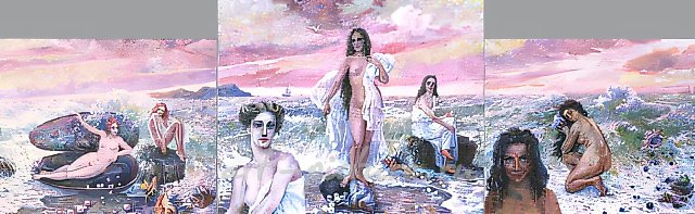 А. Оranskaya. Pearls. Triptych, 2000, oil on canvas, 150х60,  $1.400