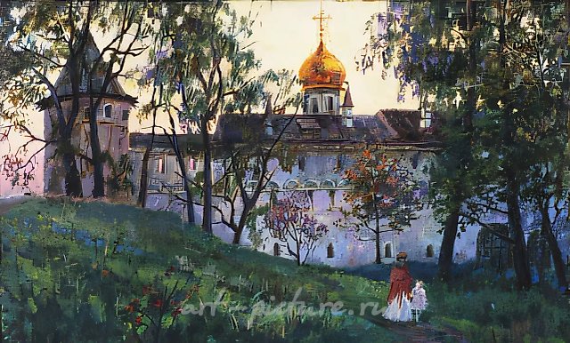 А. Оranskaya. Zvenigorod. Savvino-Storozhevsky cloister, 1996, oil on canvas, 40х60, $180
