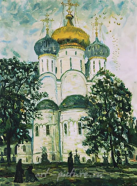 Д.Небогатов. Смоленский собор Новодевичьего монастыря, 1995, холст, масло, 80х60, $180