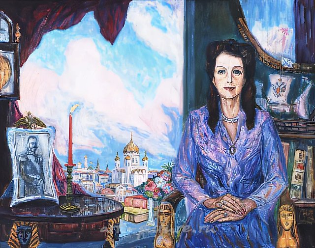 D.Nebogatov. Portrait of N.Christi, 2001, oil on canvas, 80х100 Privat collection. Russia