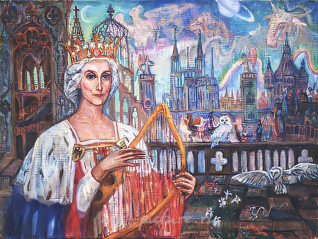 D.Nebogatov. Gothic theme`s fantasy, 2000, oil on canvas, 60х80, $350
