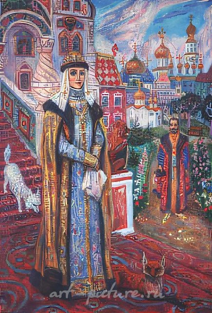 D.Nebogatov. Queen on the porch, 2000, oil on canvas, 127х87, $580