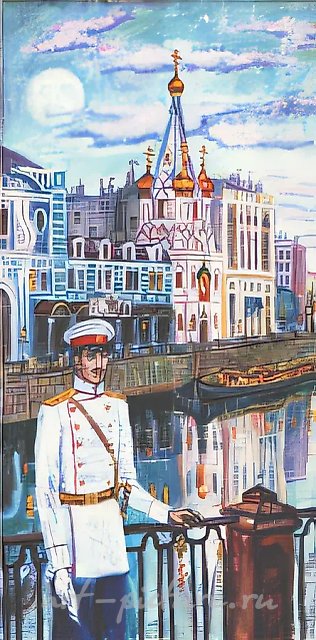 D.Nebogatov. Memory. Triptych. Left part, 1999, oil on canvas, 101x30