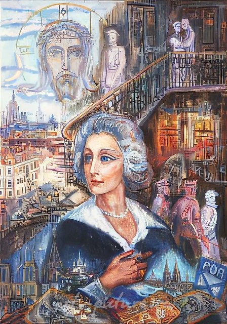 D.Nebogatov. Memory. Triptych. Central part, 1999, oil on canvas, 101x41