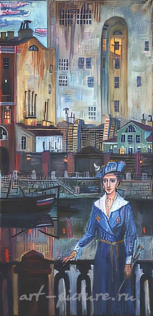 D.Nebogatov. Memory. Triptych. Right part, 1999, oil on canvas, 101x30