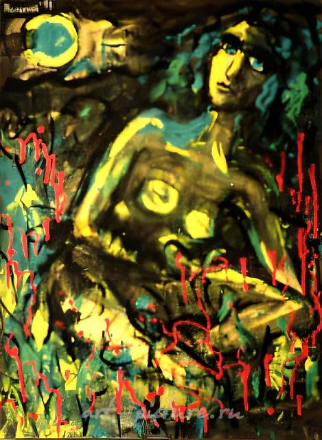 Гнев, 1991, бумага, гуашь, 60x70, $400