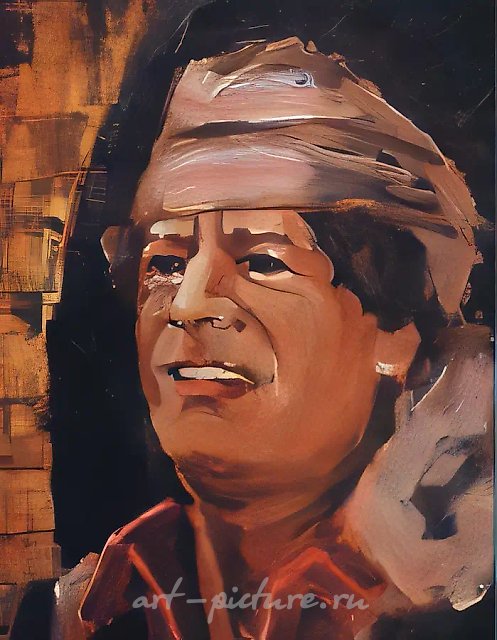 Men’s portrait, 2000, oil on canvas, 60x50 Privat collection. Libya