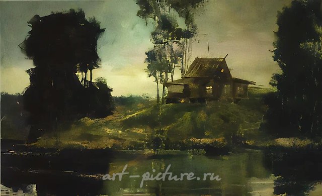 Русская фазенда, 2000, масло на холсте, 90x140. Собственность автора