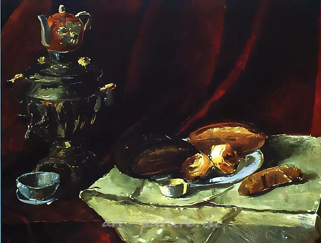 Натюрморт, 2000, масло на холсте, 90x140. Частная коллекция, США. Продано на аукционе Sotheby`s