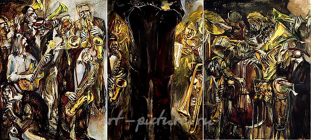 Большой концерт, 1987, масло на холсте и картоне, 152x115, 152x102, 152x115. Собственность автора