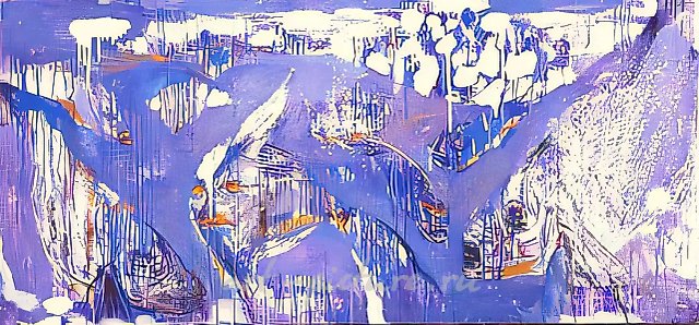 Аквариум, 2000, смешанная техника, 70x160. Собственность автора