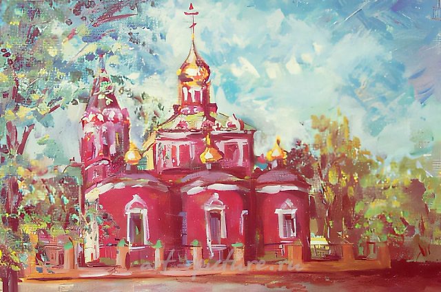Церковь Нечаянной Радости в Москве, масло, холст