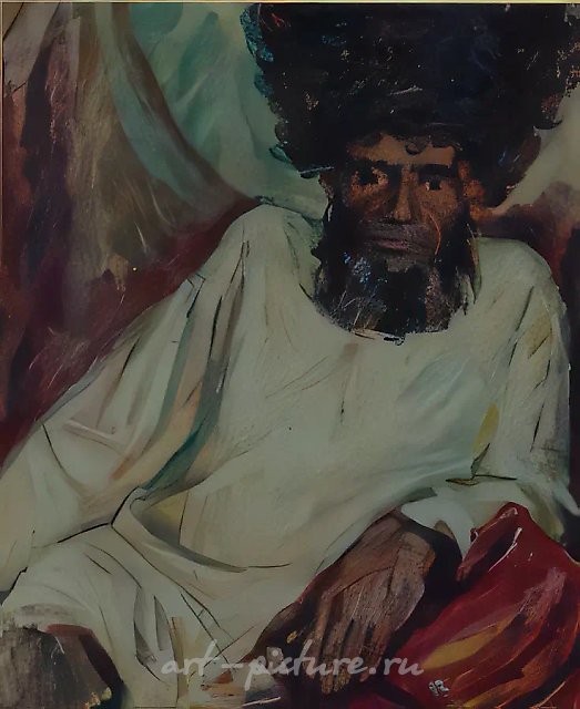 Имангельды с иранской границы, 1974, темпера на картоне, 50x40