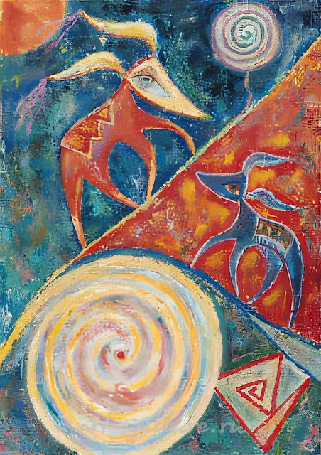 Таланты и поклонники. Серия «Волшебные ослики», 1997, масло на холсте, 70x50