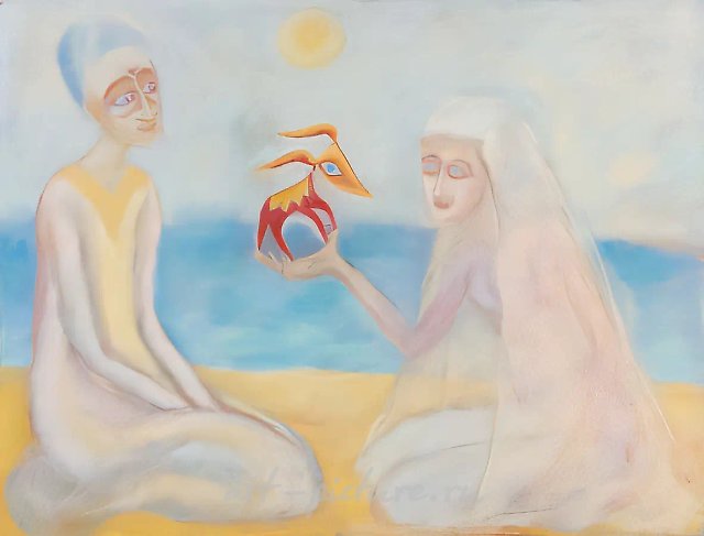 Подарок, 1998, бумага, пастель, 50x60