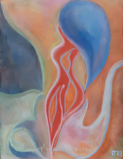 Музыкальная композиция, 1997, бумага, пастель, 70x50