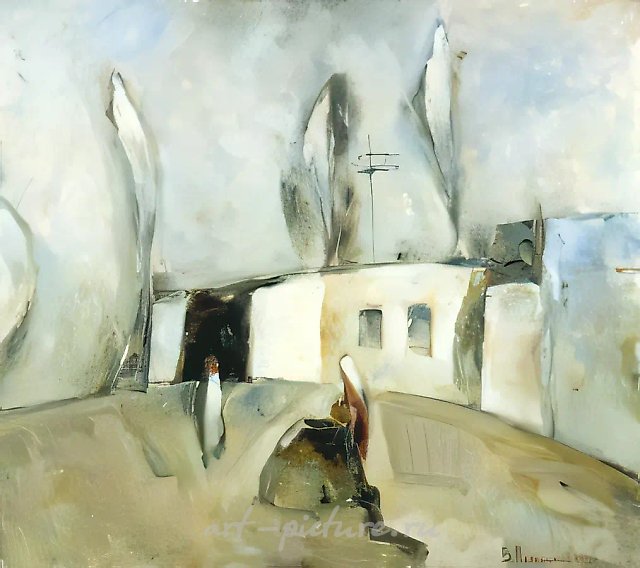 Серебряное утро, 1992, холст, масло, 80x80. Собственность автора