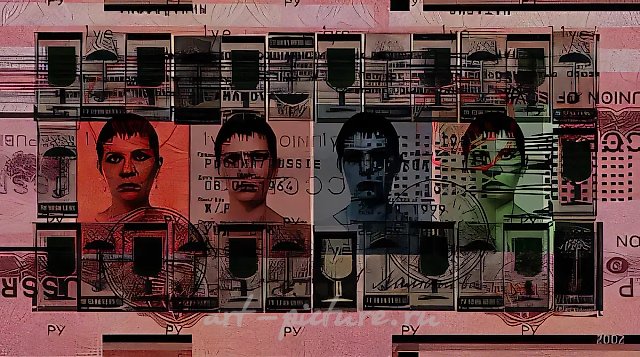 Паспорт, 2002, авторская печать, холст