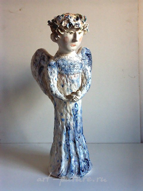 Angel in Blue, 2004, English faience, height 44 cm