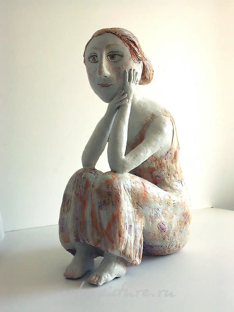 Red-haired, 2004, English chamotte, height 55 cm