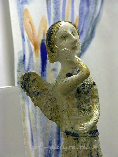 Pensive Angel, 2005, English chamotte, height 42 cm
