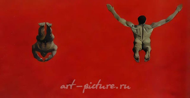 Ты стоишь на пригорке (фрагмент), 2007, холст, уголь, сангина, 210x1340