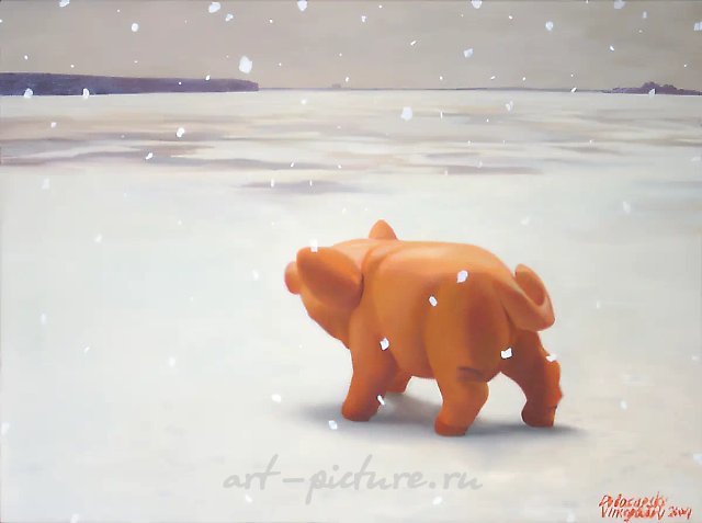Поросенок, 2004, холст, масло,