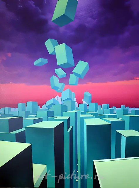 Городской пейзаж, 2010, акрил на холсте, 190x140