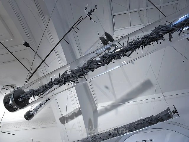 Модель биоморфного сознания (часть), 2006, металл, полимер, акрил, свет, шум..., 500x300x250 см