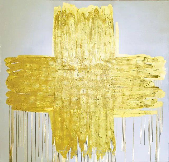 Жирный крест, 2007, холст, золото, 170x180 см