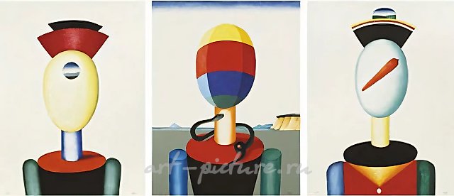 Триптих со змеёй, 2000, масло и эмаль на холсте в трёх частях, 49,2x37,4 дюйма / 125x95 см