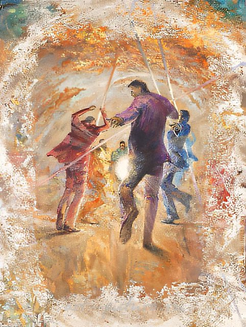 "Воины цвета", 2002, холст, масло, 80*60