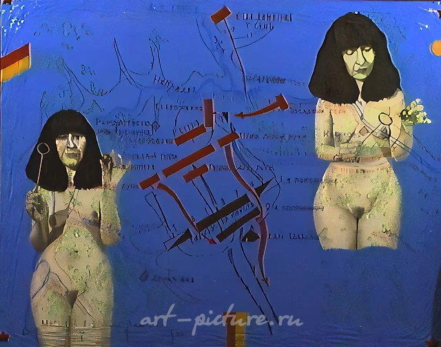 Куликовская битва, 1990, оргалит, масло, смешанная техника, 113x144