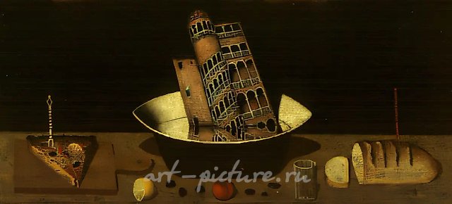 Пицца а-ля Венеция, 1993, холст, масло, 60x120. Частная коллекция, Австрия
