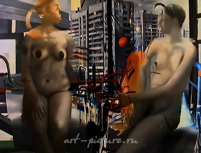 Новый район, 1989, холст, масло, 150х200