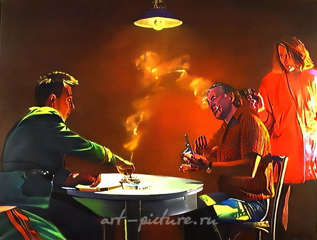 Русская рулетка, 1990, холст, акрил, 180х240