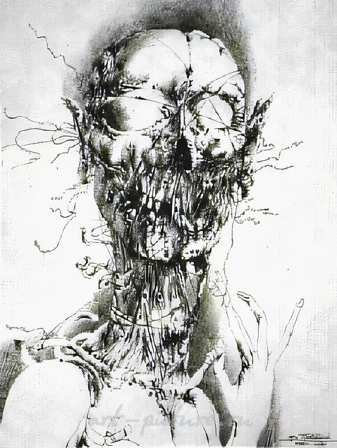 Гость, 1985, тушь, бумага, пастель, 48х36