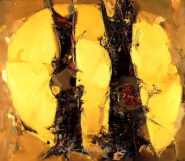 Картина в желтом круге, 1989, холст, масло, 130х150