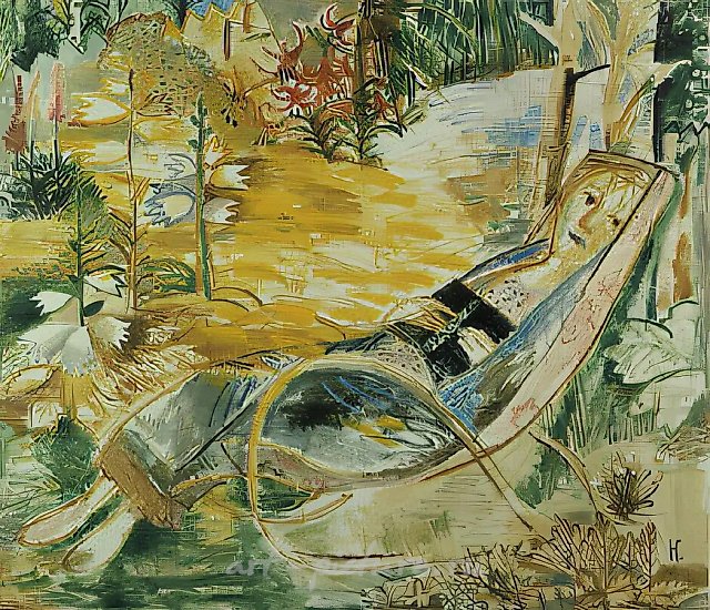 Моя сестра в кресле, 1990, холст, масло, 130x150