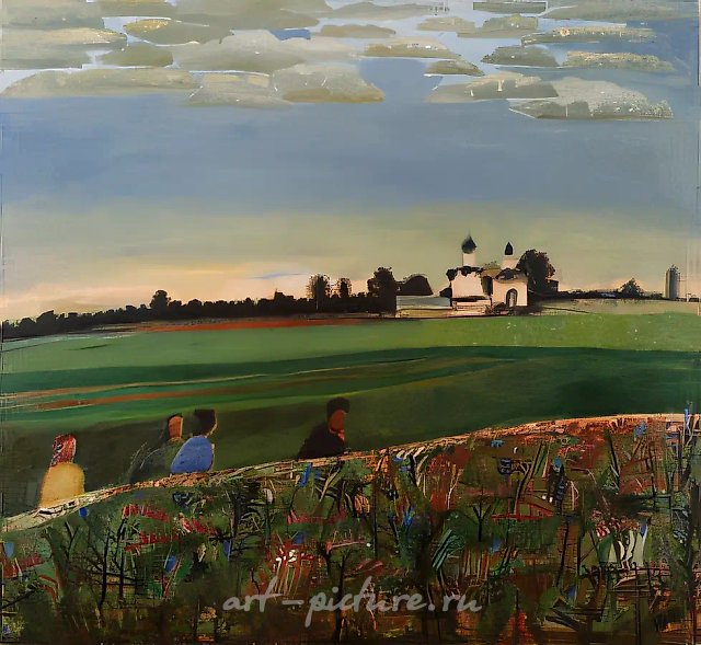 Поле вечером, 1993, холст, масло, 100х110. Собственность автора
