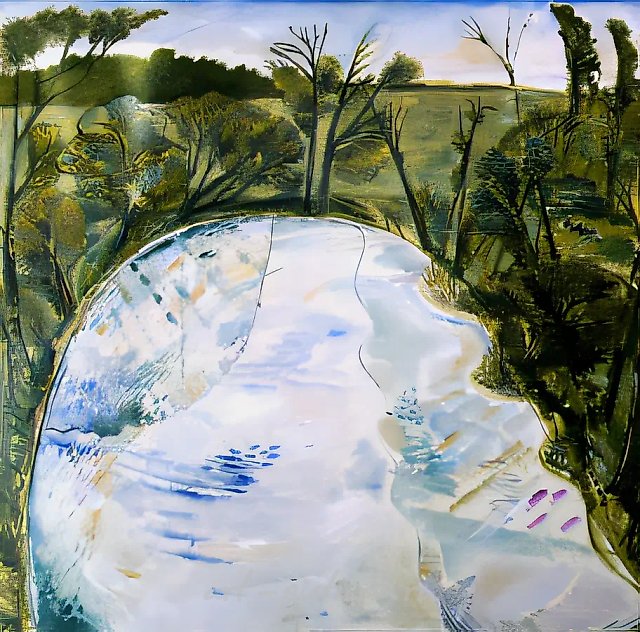Озеро, 1993, холст, масло, 125х120. Собственность автора