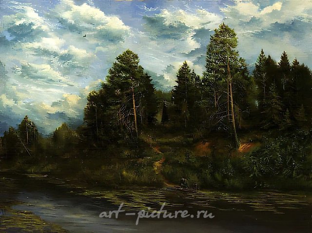 In the Kostroma Backwoods, 1990, canvas, oil, 60x80