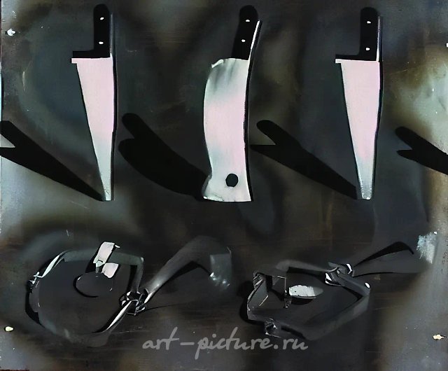 Без названия, 1991, металл, паркетный лак, масло, 130х150