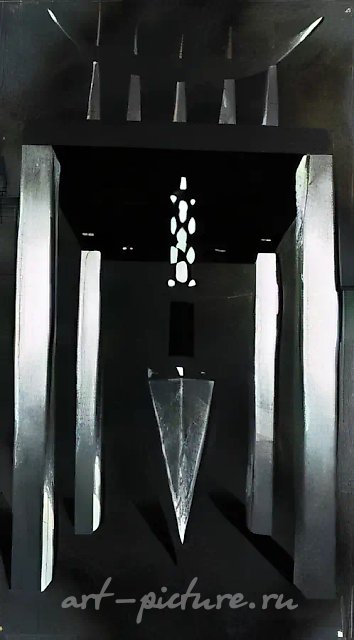 Без названия, 1992, металл, паркетный лак, масло, 120х80